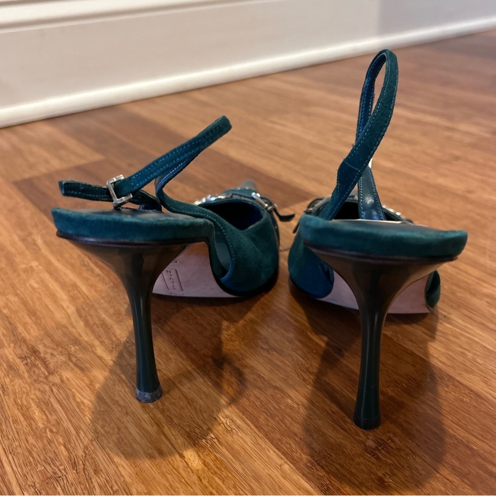 Steve Madden Vintage Teal Heart-Detail Heels 7.5 - Picture 7 of 8